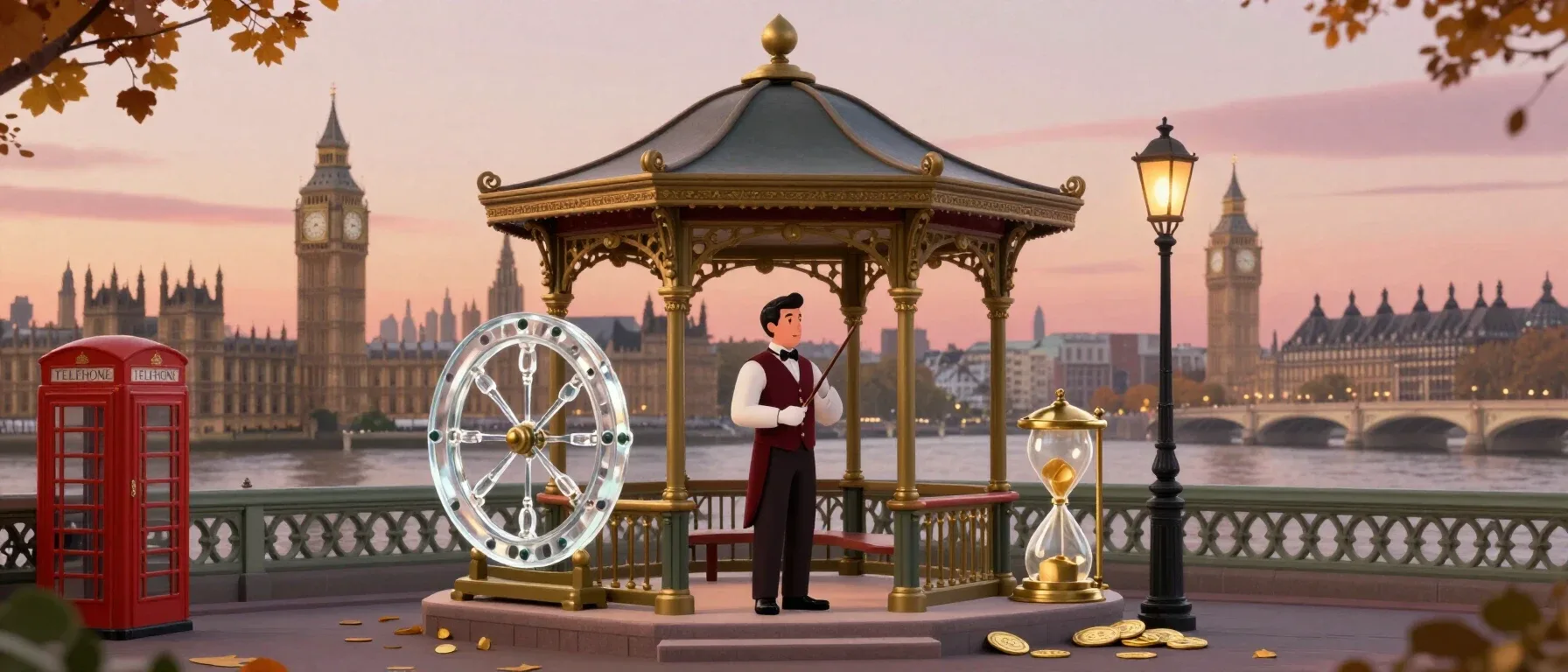 Party Spinz Casino free spins beside an hourglass and crystal wheel