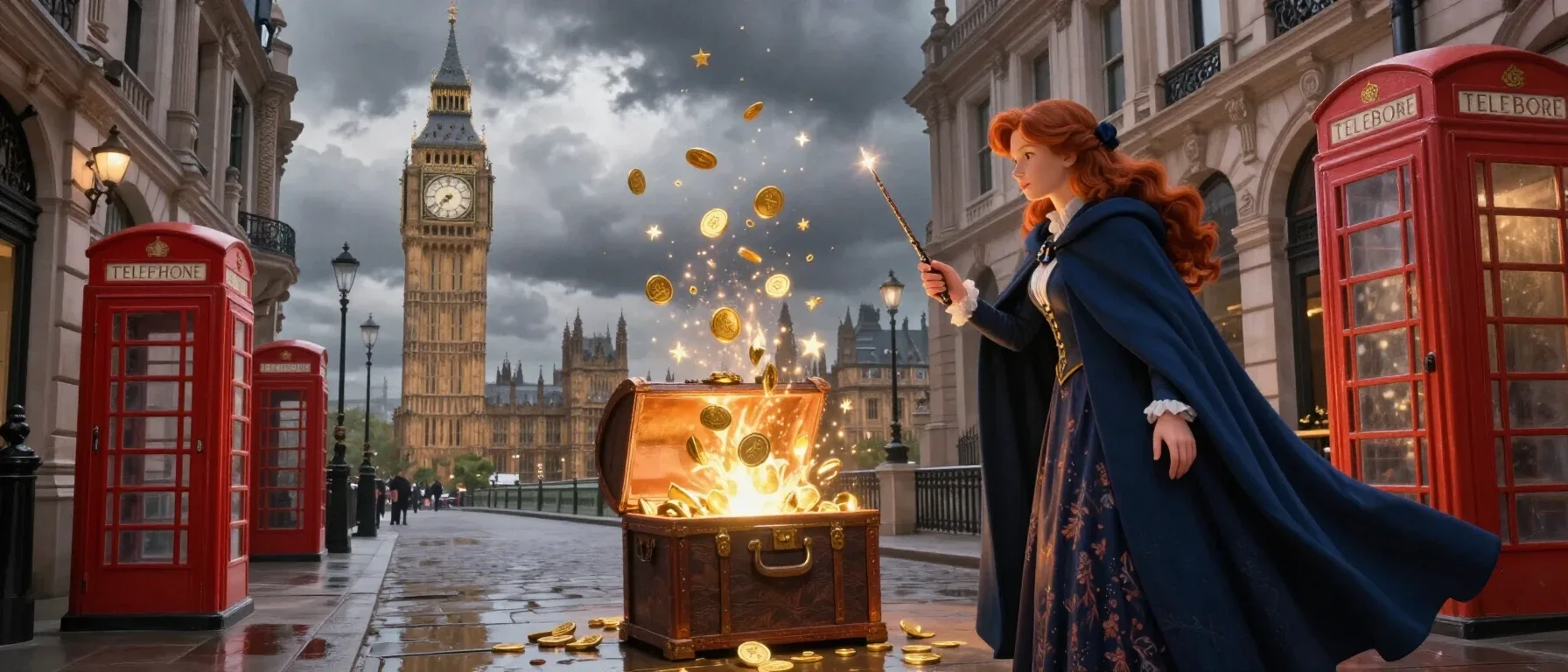 Party Spinz Casino free spins shown as golden tokens around a treasure chest