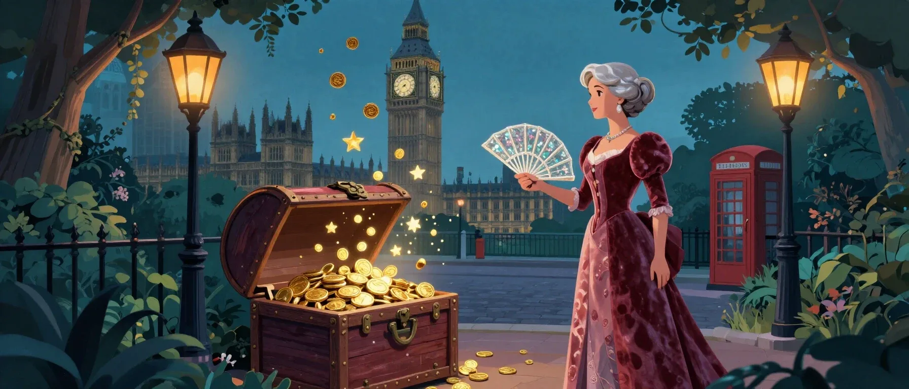 Party Spinz Casino welcome bonus treasure chest with coins and reward tokens